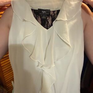 Women's Cream Ruffle Top